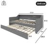 Ulife Daybett Schlafsofa Tagesbett Einzelbett mit ausziehbarem Bett, Ambientelicht mit Fernbedienung, USB-Ladebuchse, 90x200cm Bild 4