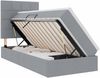 vidaXL Bett mit Stauraum und LED Hellgrau 90 x 190 cm Polyester 3372384 Bild 2