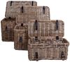 House Nordic Aufbewahrungskoffer, Kubu-Rattan, Ledergriff, grau, 3er-Set Bild 2