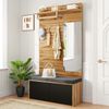 Flurschrank 110x38x190 cm mit Spiegel und Sitzbank Bild 5