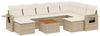 vidaXL 10-tlg. Garten-Sofagarnitur mit Kissen Beige Poly Rattan 3224847 Bild 2