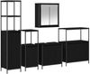 vidaXL Badezimmermöbel-Set 5 pcs Schwarz Eichen-Optik Holzwerkstoff 3328384 Bild 2