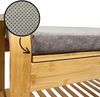 AD. CON Bambus Schuhregal, Schuhregal aus Bambus mit Sitzbank, Schuhbank mit Sitzkissen, Sitzbank 90x33x55 cm Grau Bild 2