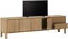 TV Board Forte aus Teakholz, skandinavisches Design, natur, 210 cm, zwei Schubladen, vier Türen Bild 2
