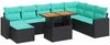 vidaXL 9-tlg. Garten-Sofagarnitur mit Kissen Schwarz Poly Rattan 3327074 Bild 2