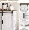 Merax Sideboard mit Stauraum, 137 cm breiter Seitenschrank mit Schiebetüren und 4 Schubladen, Vintage-Kaffeebar-Sideboard, geeignet für Küche, Esszimmer und Wohnzimmer, weiß Bild 5