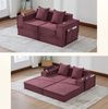 Sofa aus Cord mit 2 Kissen & Seitentaschen, 162 x 78 x 66 cm, Weinrot Bild 2