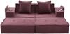 Sofa aus Cord mit 2 Kissen & Seitentaschen, 162 x 78 x 66 cm, Weinrot Bild 5