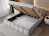 GRAINGOLD Modo Polsterbett 140x200, Doppelbett mit Kopfteil, groß Stauraum, Bouclé-Stoff, Hellgrau Bild 5