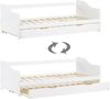 Homestyle4u Kinderbett Funktionsbett Jugendbett Ausziehbett 90x200 weiß Kojenbett Gästebett Bild 3