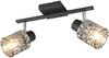 Deckenstrahler JACK 2-flammig mit Rauchglas Lampenschirmen, Breite 37cm Bild 2