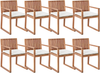 Beliani 'SASSARI II' Set mit 8 Stühlen und Sitzkissen, Akazienholz Heller Holzfarbton / Cremeweiß Bild 1