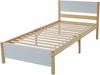 Einzelbett aus Kiefernholz & MDF mit Lattenrost, 90x200 cm, Weiß/Natur, ohne Matratze Bild 4