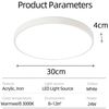 style home Deckenleuchte LED Deckenlampe Flach Rund lampe, 24W, LED fest integriert, Warmweiß 3000K, nicht dimmbar, Weiß 30*30*4cm für Schlafzimmer Wohnzimmer Küche Büro Flur Diele Bild 1