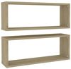 vidaXL Würfelregale 2 Stk. Sonoma-Eiche 60x15x23 cm Holzwerkstoff 807142 Bild 2