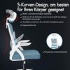ALFORDSON Bürostuhl mit Kopfstütze Lordosenstütze, Drehstuhl Blau Bild 3