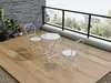 Vente-unique - GUERMANTES Garden dining set Metall Weiß - B 45 cm x H 90 cm x L 41 cm Bild 2