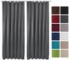 Beautissu Vorhang 2er Set Blackout Vorhang Blickdicht Anthrazit Amelie BK, 140x245cm, Kräuselband Gardine Set mit Universalband für Lange Fenster Bild 2