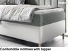 MEBLINI Kinderbett mit Bettkasten MAYA 3 80x200 Links – H3/Grau Samt Gepolstert Einzelbett mit Matratze - Polsterbett mit Stauraum - Bett mit Kopfteil – Stauraumbett Bild 4