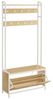 Vasagle Garderobenständer mit Schuhschrank, Garderobe mit Sitzbank, Kleiderständer, Schuhkipper, 9 Haken, obere Ablage, für Flur, Schlafzimmer, modernes Design, eichenfarben-weiß von Songmics RSH405W09 Bild 2