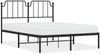 vidaXL Bettgestell mit Kopfteil, Metall, Schwarz, 140x190 cm Bild 2