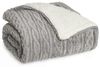 Blumtal Wohndecke, Oeko-TEX zertifiziert, waschbar, weiche Sherpa-Innenseite, Grau/Weiß, 130x150 cm Bild 4