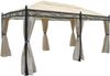 Pergola Cadiz, Pavillon, stabiles 7cm-Gestell 5x3m ~ creme mit Seitenwand + Moskitonetz Bild 3