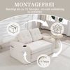 LVHOM 2-Sitzer Sofa aus Cordstoff – Montagefrei, Multifunktionales Schlafsofa mit Getränkehaltern und Seitentaschen, klappbares Gästebett, Beige Bild 5