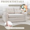 LVHOM 2-Sitzer Sofa aus Cordstoff – Montagefrei, Multifunktionales Schlafsofa mit Getränkehaltern und Seitentaschen, klappbares Gästebett, Beige Bild 4
