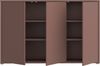 Forte ALICE SPRINGS Kommode 150 155, modernes, großes Sideboard mit 3 Schranktüren, Wohnzimmer, Schlafzimmer, Holzwerkstoff, Terrakotta, 154,2 cm breit x 99,1 cm hoch x 34,9 cm tief Bild 4