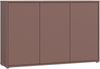 Forte ALICE SPRINGS Kommode 150 155, modernes, großes Sideboard mit 3 Schranktüren, Wohnzimmer, Schlafzimmer, Holzwerkstoff, Terrakotta, 154,2 cm breit x 99,1 cm hoch x 34,9 cm tief Bild 3