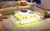 MODFU Couchtisch hochglanz Sofatisch mit LED-Beleuchtung (Beistelltisch, Wohnzimmertisch mit großen Stauraum und Schublade, 1-St, 2 Schubladen), Kaffeetisch mit Schubladen und transparentem Präsentationsbereich Bild 2