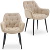 IDIMEX Esszimmerstuhl ARDEN (2 St), Polsterstühle 2er Set mit Armlehnen und Metallgestell Beige Bild 2