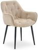 IDIMEX Esszimmerstuhl ARDEN (2 St), Polsterstühle 2er Set mit Armlehnen und Metallgestell Beige Bild 3