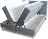 Boxspringbett Gold mit 2 Bettkästen und Topper - Doppelbett, Bonell-Matratze, Polsterbett, Bett mit Matratzentopper, Schlafzimmer, Velours Stoff (Beige (Manila 02), 160 x 200 cm) Bild 2