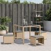 vidaXL Gartenhocker Kissen 4Stk. Beigemischung 41x41x36 cm Poly Rattan 365047 Bild 3