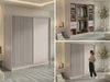 Schwebetürenschrank LUMOS in Kaschmir inkl. Innenausstattung, mit Lamellen-Optik, Schwarz, Breite 200 cm, moderner Kleiderschrank - mit Schubladen Bild 2