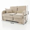 Wohnero 24 Goldi 2 Premium Schlafsofa 124x100 cm mit Schlaffunktion & Bettkasten – 113x195 cm Liegefläche, Hochwertiges Sofa Beige Bild 5