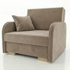 Wohnero 24 Goldi 2 Premium Schlafsofa 124x100 cm mit Schlaffunktion & Bettkasten – 113x195 cm Liegefläche, Hochwertiges Sofa Beige Bild 2