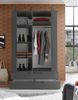 Kleiderschrank >Suzette< in Graphit matt - 126x208x57cm (BxHxT) Bild 3