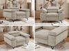 Einzelsessel, Polstersessel PETER mit verstellbaren Armlehnen und Kopfstütze, 1-Sitzer Sofa, Ohrensessel, Wellenfeder - Beige Struktur Bild 2