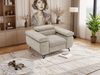 Einzelsessel, Polstersessel PETER mit verstellbaren Armlehnen und Kopfstütze, 1-Sitzer Sofa, Ohrensessel, Wellenfeder - Beige Struktur Bild 5
