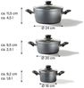 STONELINE Topf-Set, Aluminium (Set, 6-tlg, 1x Kochtopf Ø 16 cm, 1x Kochtopf Ø 20 cm, 1x Kochtopf Ø 24 cm), Induktion Bild 3