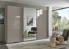 Schwebetürenschrank Kleiderschrank 300 cm Vollausst. Spiegel Glasfront Sand Grau Bild 3