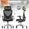 KESSER® Bürostuhl mit verstellbaren Armlehnen | Drehstuhl mit Lendenwirbelstütze Rückenschonend | Schreibtischstuhl ergonomisch mit Kopfstütze | Office Chair Wippfunktion bis 125° mit 5x Gummirollen Schwarz / Silber Bild 2