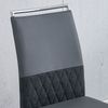 Esszimmerstuhl Grau, Sitzfläche B 42 x T 45 cm, Metallgestell, PU-Leder/Leinen-Rücken, gepolstert,H 95 x T 48 x B 42 cm，4er-Set Bild 5