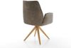 Esszimmerstuhl Zoa-Flex Mikrofaser Taupe Vintage Holzgestell kantig Natur Taschenfederkern Bild 5