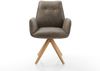 Esszimmerstuhl Zoa-Flex Mikrofaser Taupe Vintage Holzgestell kantig Natur Taschenfederkern Bild 2