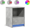 vidaXL Nachttisch mit LED-Leuchten Betongrau Holzwerkstoff 852025 Bild 2