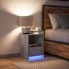 vidaXL Nachttisch mit LED-Leuchten Betongrau Holzwerkstoff 852025 Bild 5